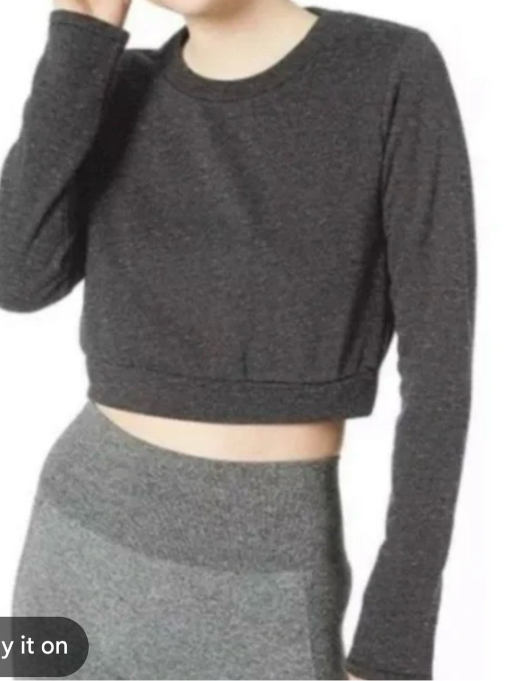 ALO Yoga womens gray elite cropped sweatshirt
